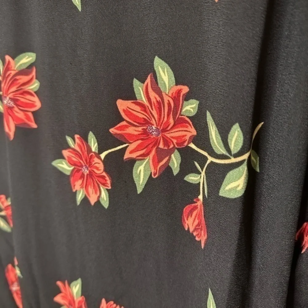 DRAPER JAMES RSVP‎ NWT Long Sleeve Ruffle Midi Wrap Floral Dress - Picture 5 of 7